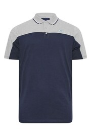 BadRhino Big & Tall Blue Cut & Sew Jersey Polo Shirt - Image 2 of 3