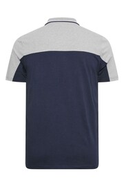 BadRhino Big & Tall Blue Cut & Sew Jersey Polo Shirt - Image 3 of 3