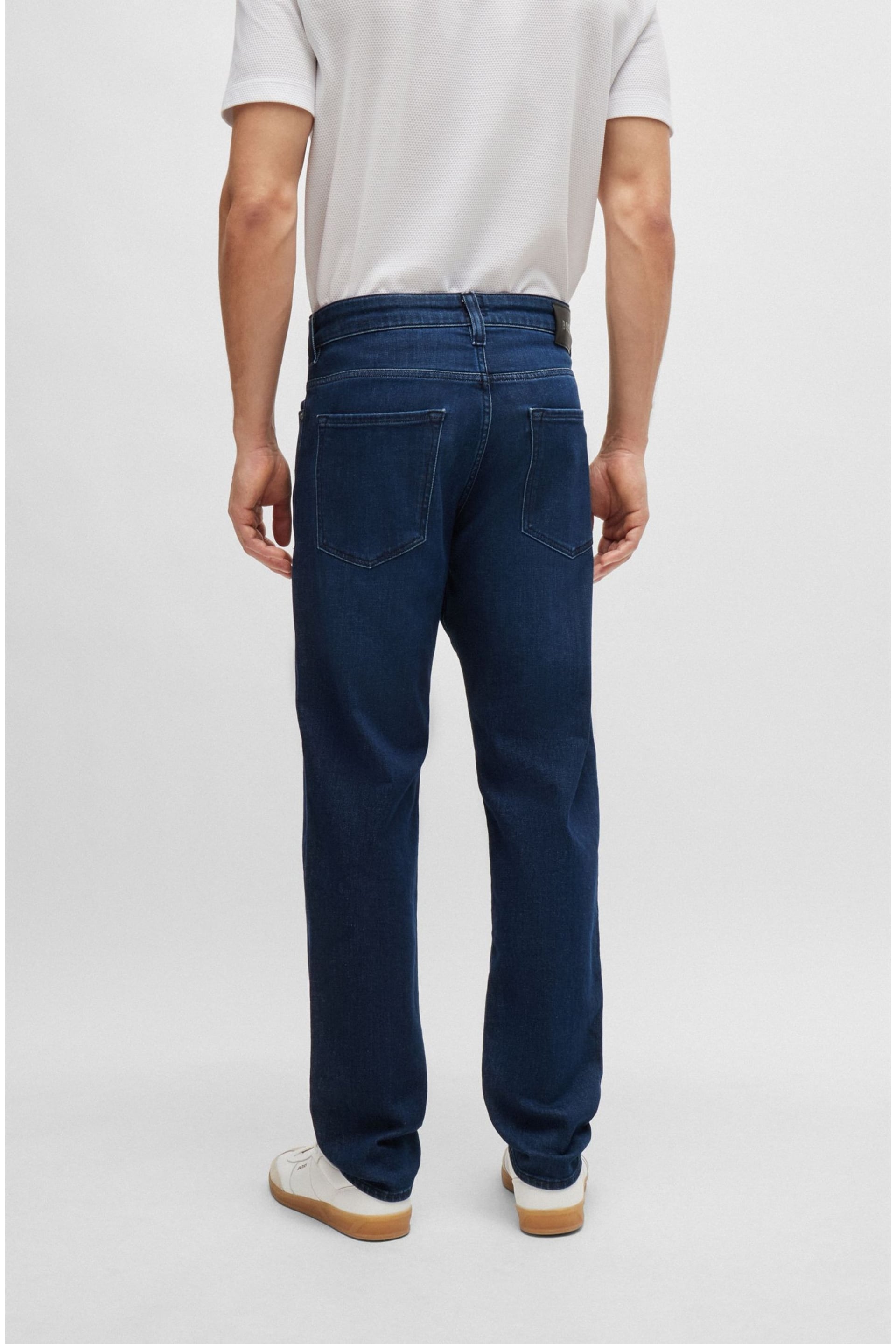 BOSS Blue Regular-Fit Jeans In Blue Comfort-Stretch Denim - Image 4 of 5