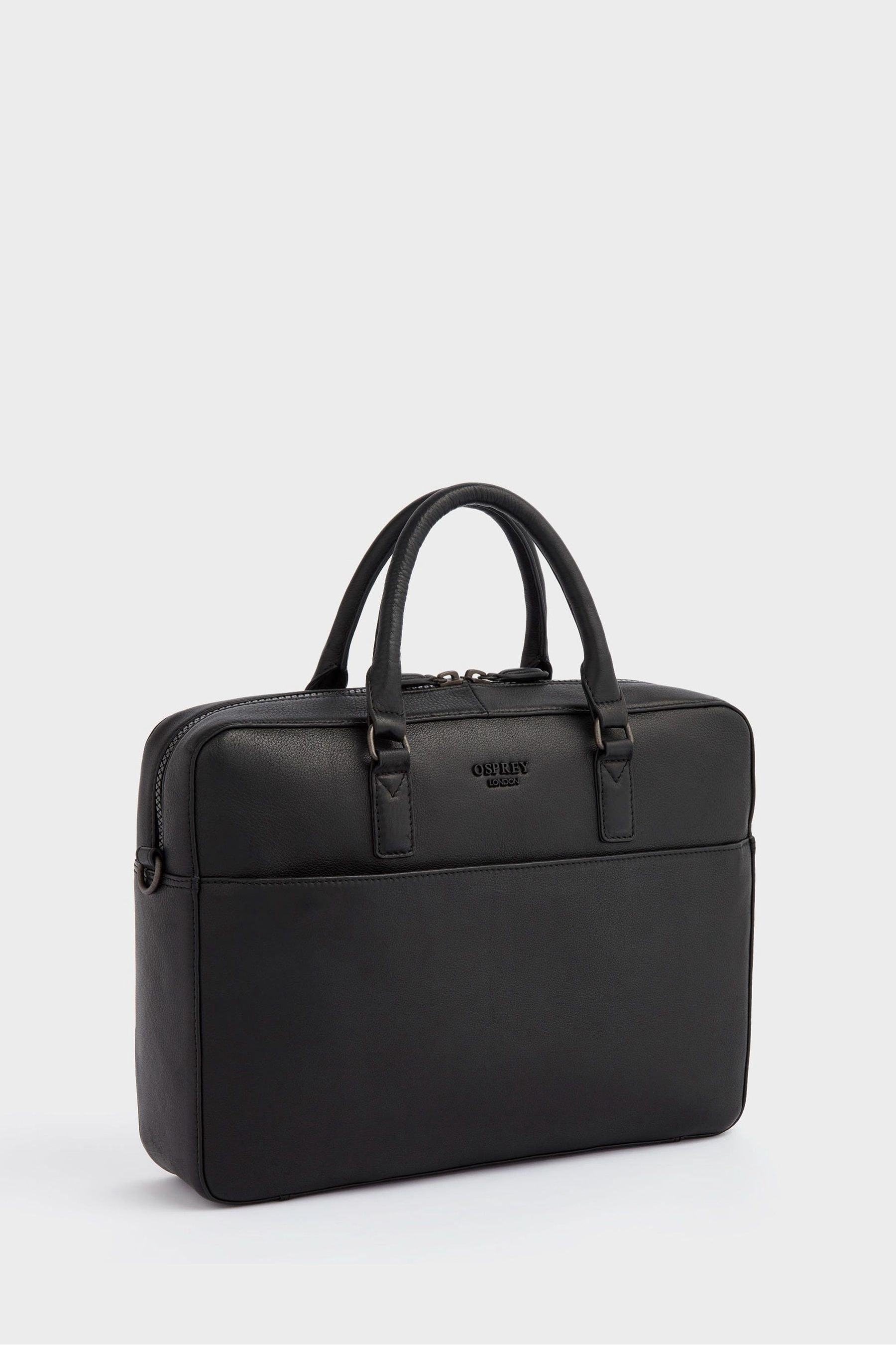 Buy Osprey London The Onyx Leather Black Laptop Bag from Next USA