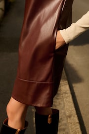 Burgundy Red PU Faux Leather Mini Dress - Image 4 of 7