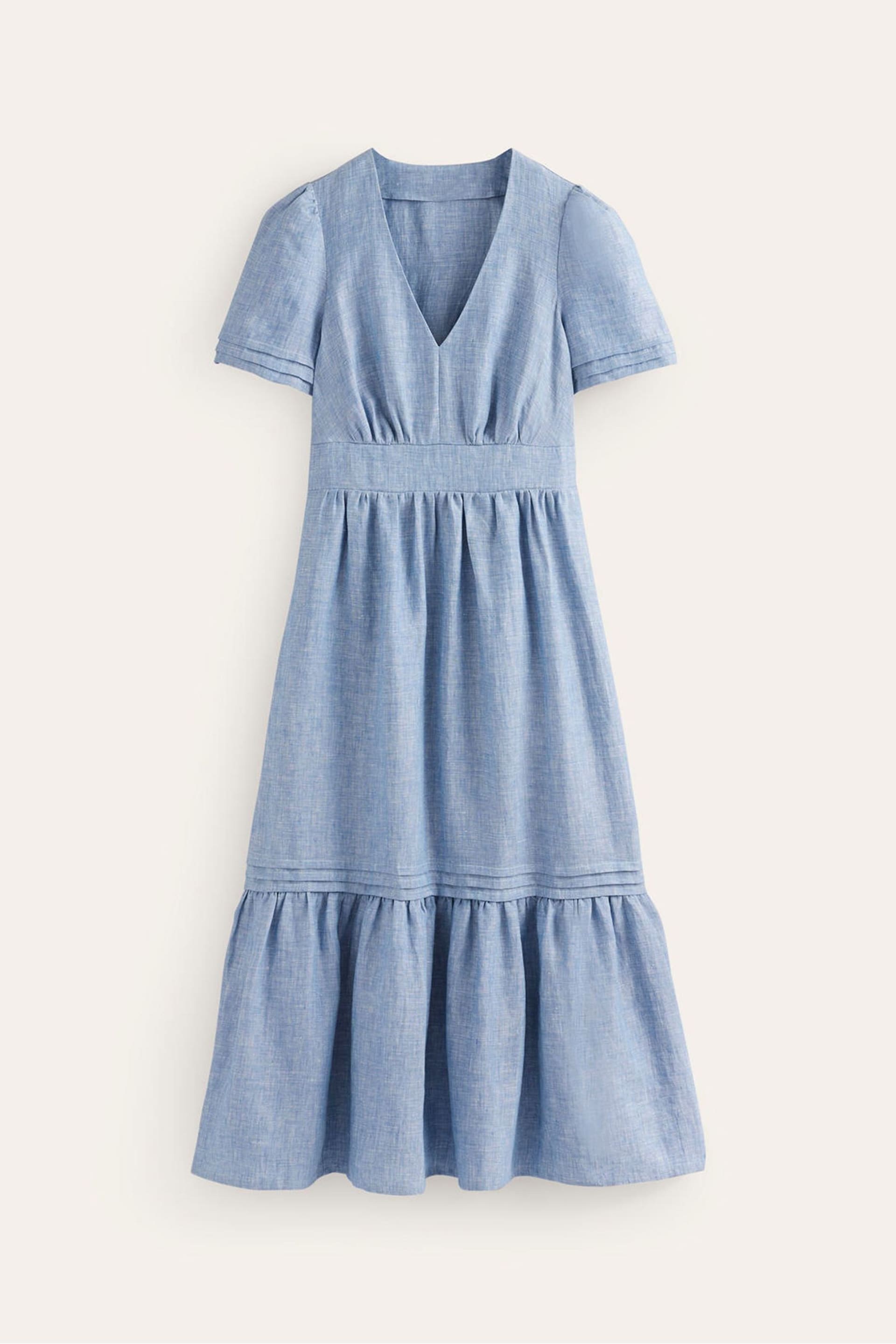 Boden Blue Eve Linen Midi Dress - Image 5 of 5