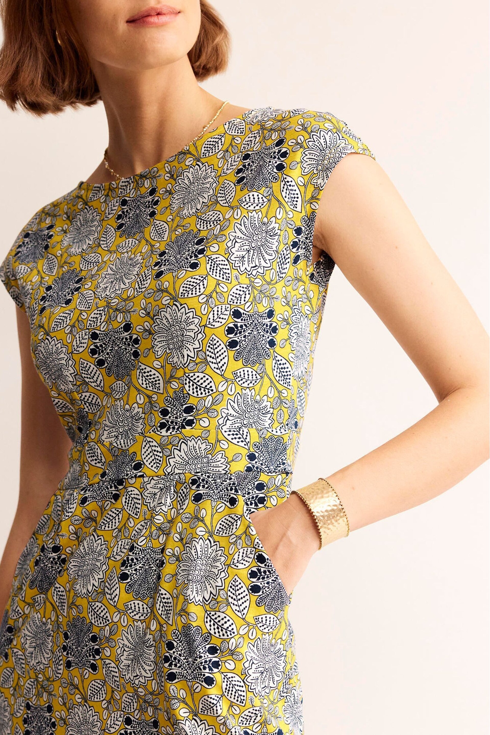 Boden Yellow Florrie Jersey Dress - Image 2 of 6