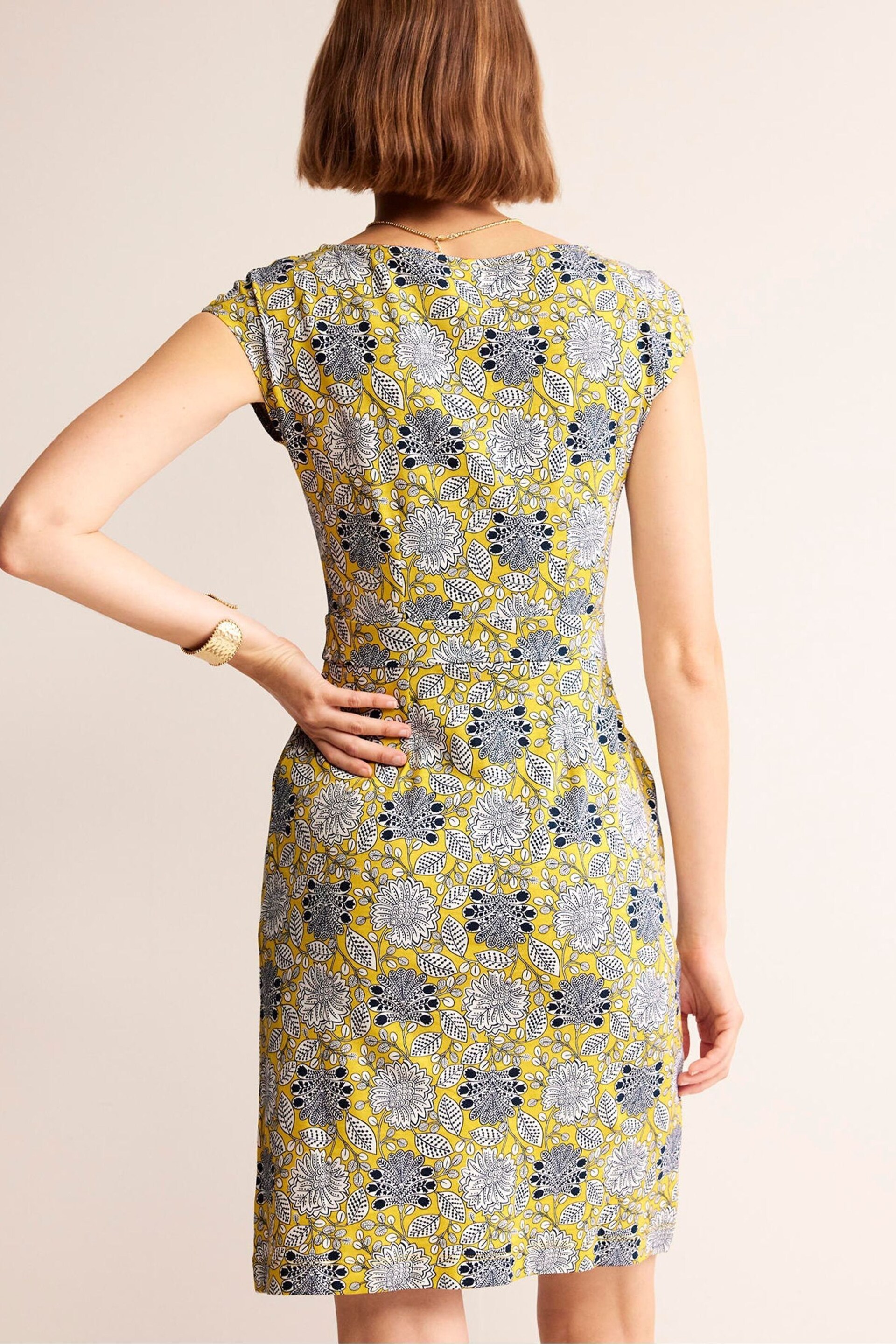 Boden Yellow Florrie Jersey Dress - Image 3 of 6