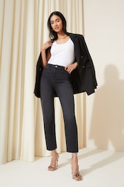 Friends Like These Washed Black Petite Authentic Denim Straight Leg Jeans - Image 3 of 4