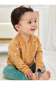 JoJo Maman Bébé Mustard Baby Giraffe Sweatshirt And Cosy Trousers Set - Image 6 of 9