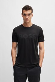 BOSS Black Tonal Large Chest Logo Performance-Stretch T-Shirt - Image 1 of 5