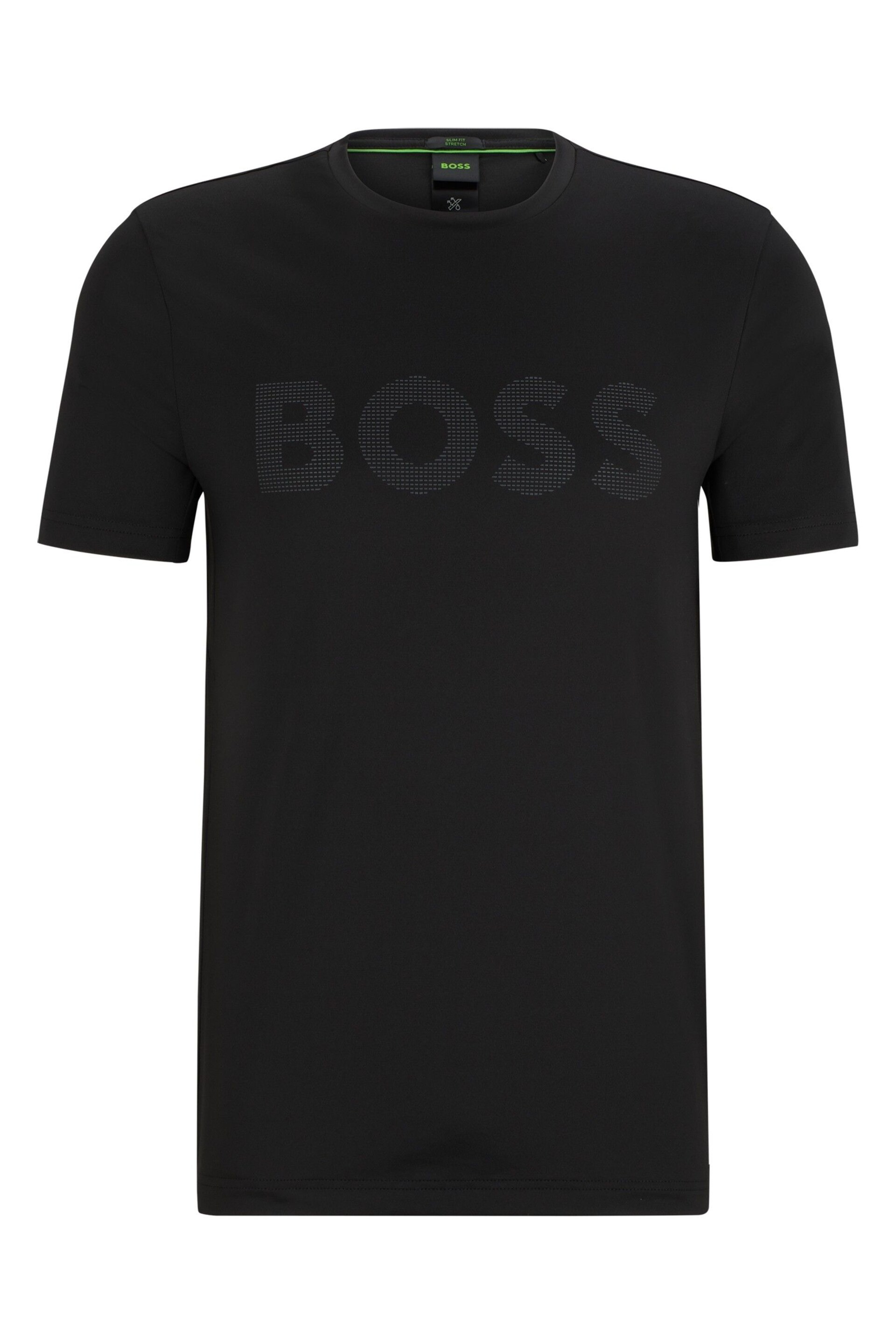 BOSS Black Tonal Large Chest Logo Performance-Stretch T-Shirt - Image 5 of 5