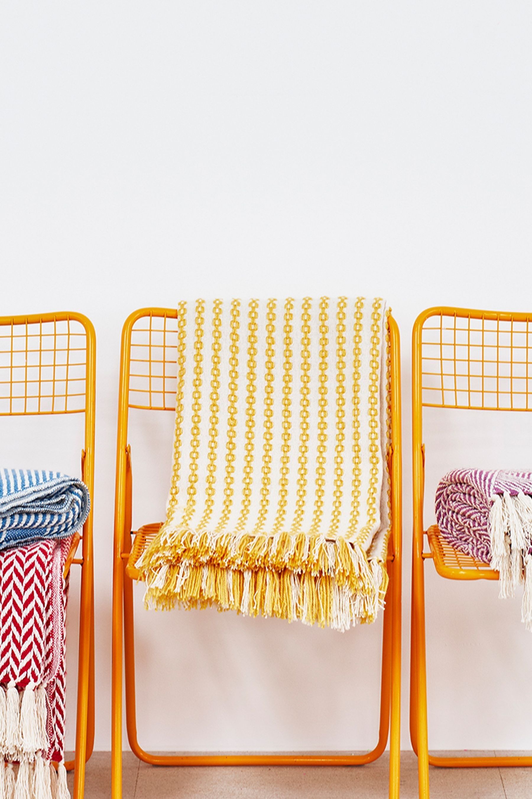 Buy Oliver Bonas Yellow Alma Woven Stripe Throw from the Next UK online shop