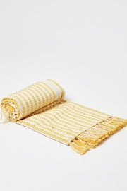 Oliver Bonas Yellow Alma Woven Stripe Throw - Image 2 of 4