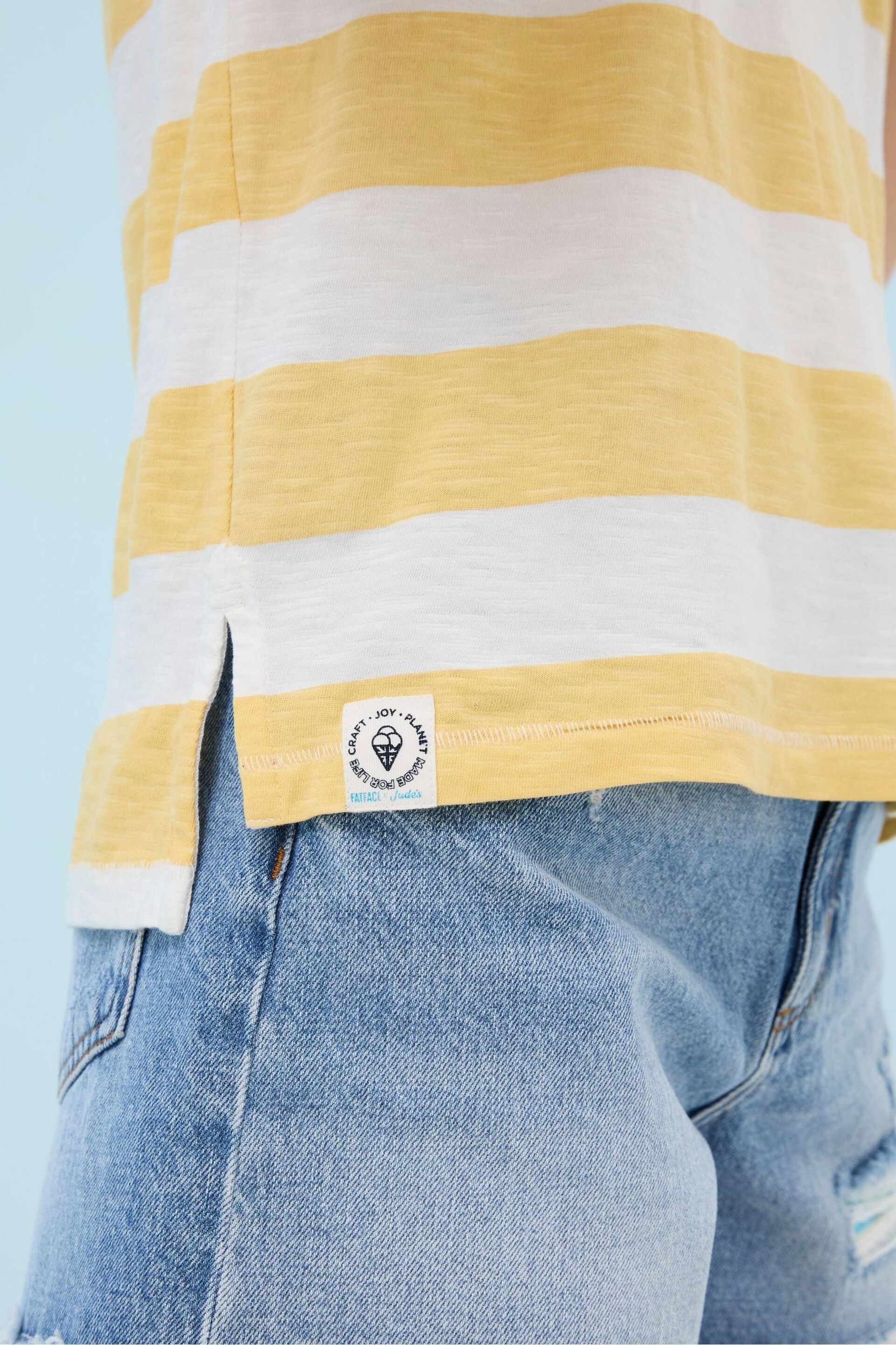 FatFace Yellow Judes Natalie Stripe T-Shirt - Image 3 of 7