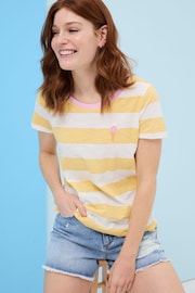 FatFace Yellow Natalie Stripe T-Shirt - Image 4 of 7