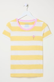 FatFace Yellow Judes Natalie Stripe T-Shirt - Image 7 of 7