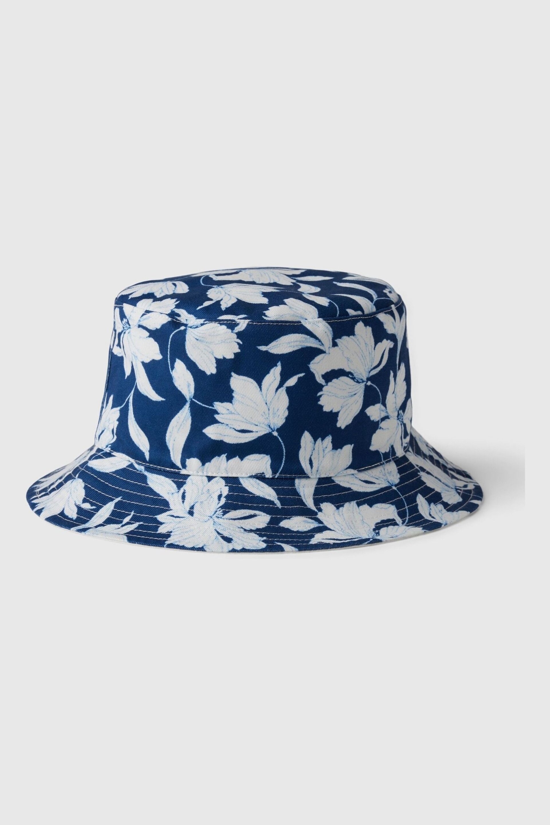 Gap Blue Floral Kids Organic Cotton Print Bucket Hat - Image 1 of 2