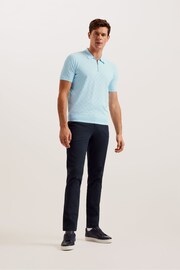 Ted Baker Blue Palton Regular Short Sleeve Textured Polo Shirt - Image 1 of 6