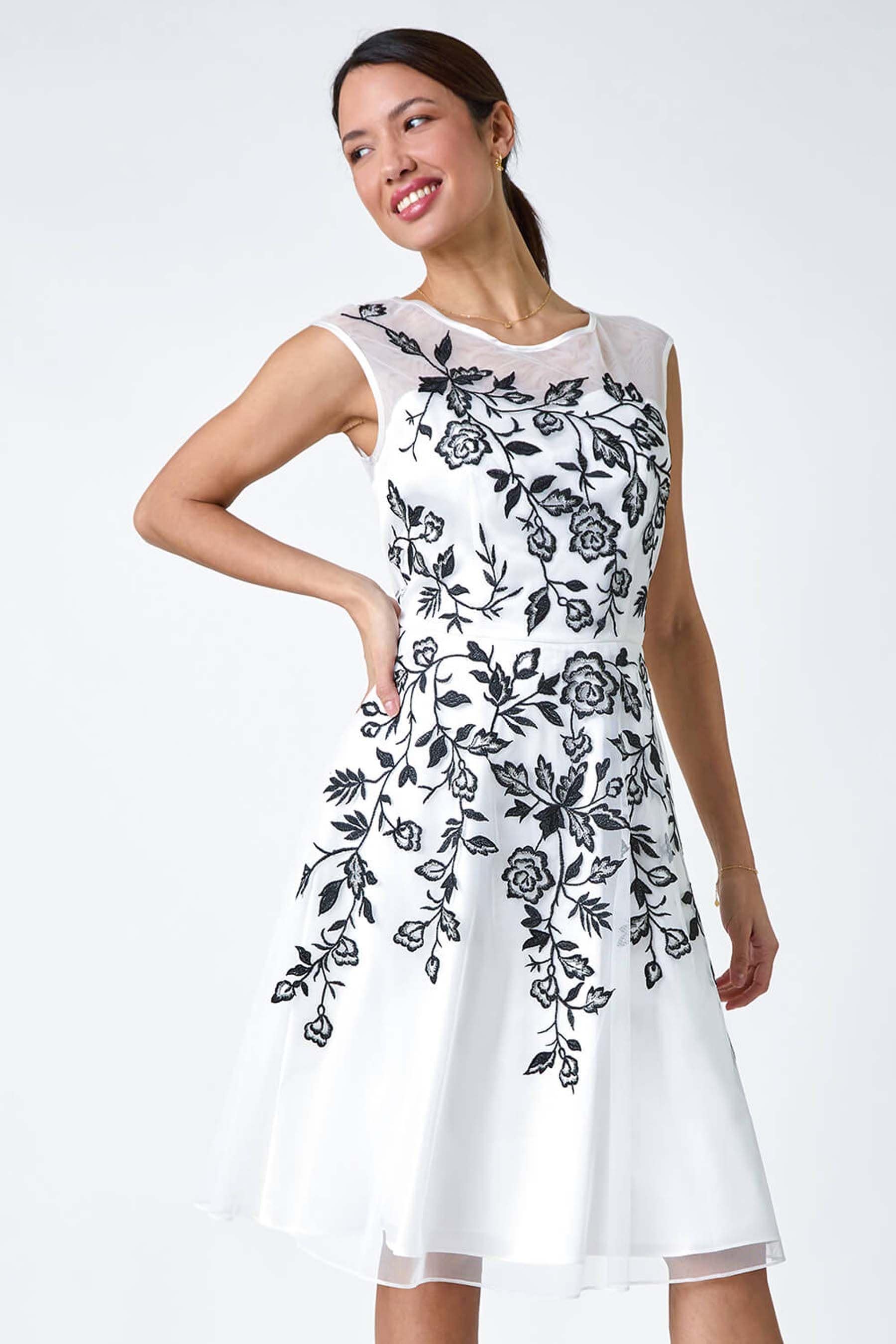 Roman fit and flare dress online