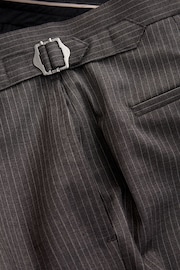 Brown Stripe Side Adjuster Wool Trousers - Image 4 of 4