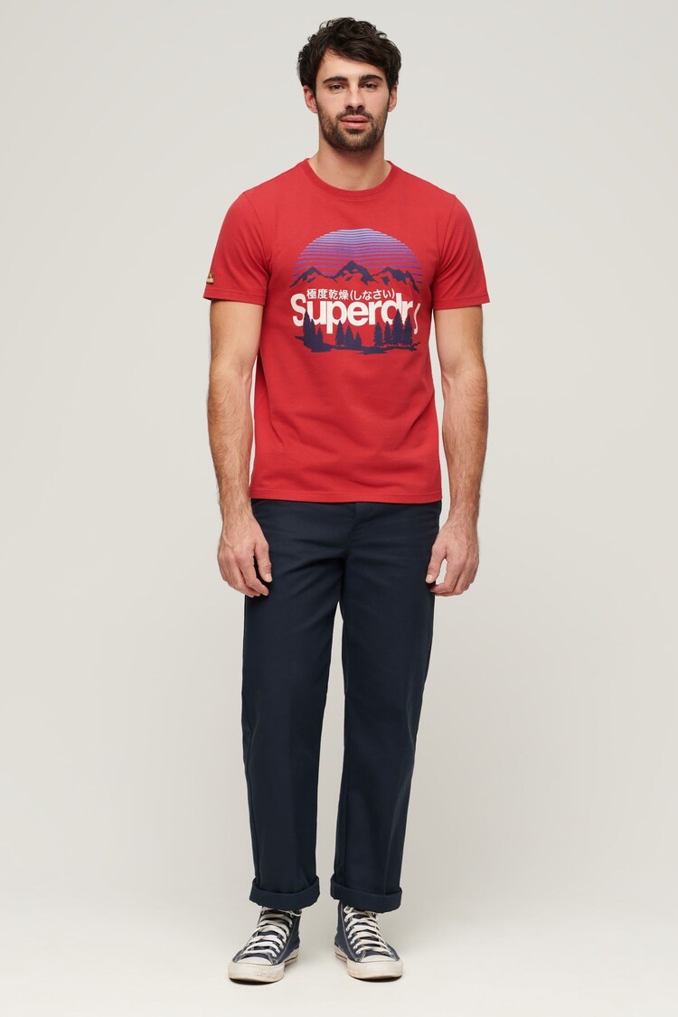 Superdry Red 100% Cotton Great Outdoors Graphic T-Shirt - Image 2 of 5