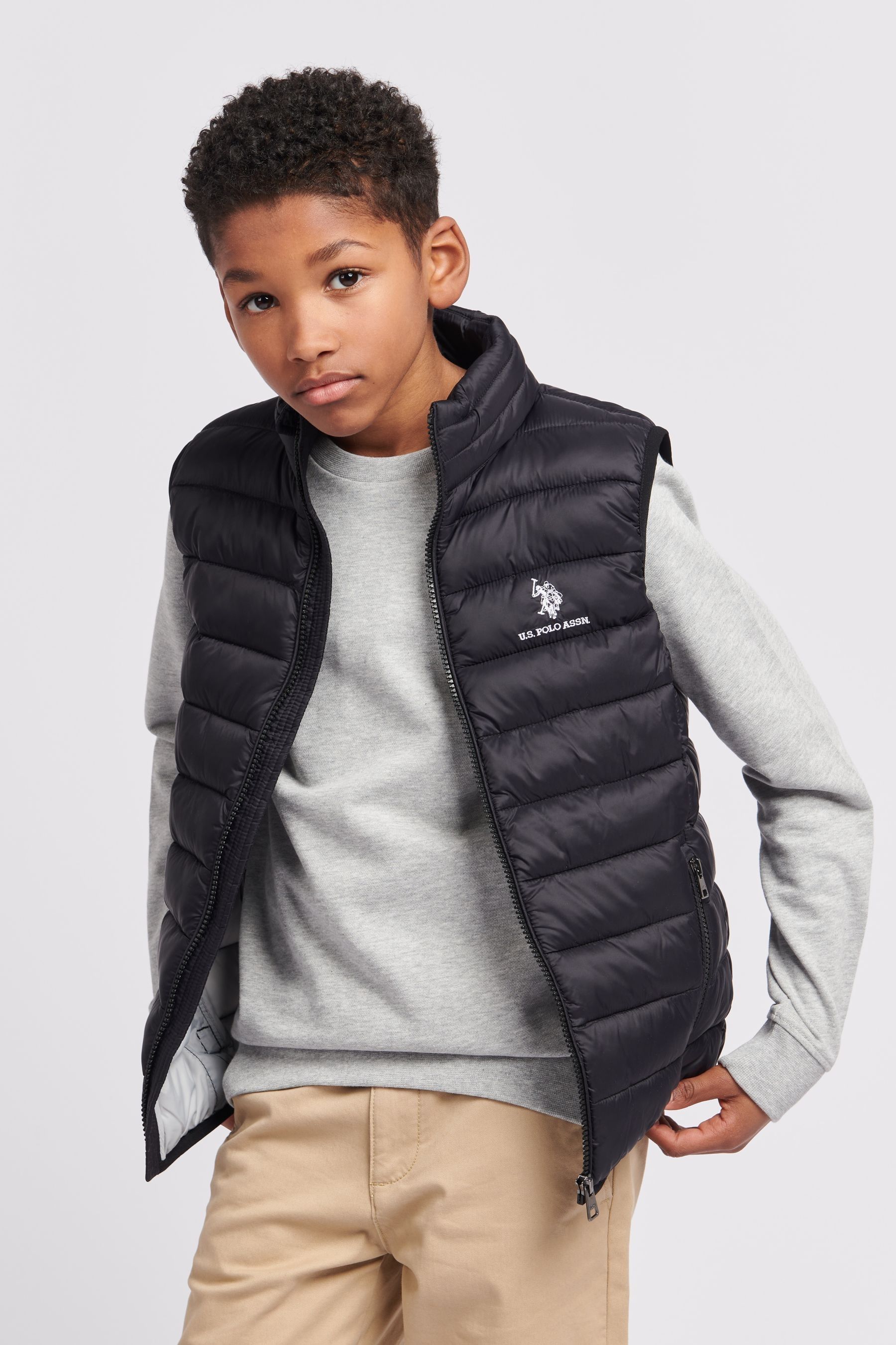 Buy U.S. Polo Assn. Black Bound Quilted Boys Gilet from Next Saudi Arabia