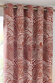 HÖEM Chestnut Nola Abstract Geometric Eyelet 100% Cotton Curtains - Image 3 of 5