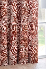 HÖEM Chestnut Nola Abstract Geometric Eyelet 100% Cotton Curtains - Image 4 of 5