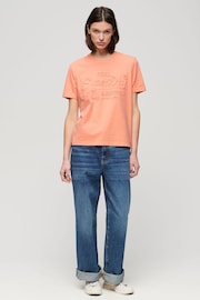 Superdry Pink 100% Cotton Embossed Relaxed T-Shirt - Image 2 of 6