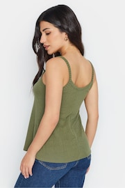 PixieGirl Petite Black / Khaki Green Button Down Cami Tops 2 Pack - Image 4 of 6