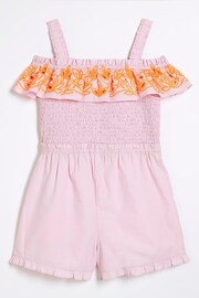 River Island Pink Girls Cutwork Playsuit - Image 1 of 4