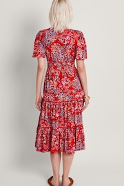 Monsoon Red Micola Print Tiered Dress - Image 2 of 5