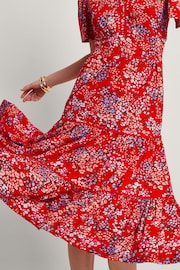 Monsoon Red Micola Print Tiered Dress - Image 3 of 5