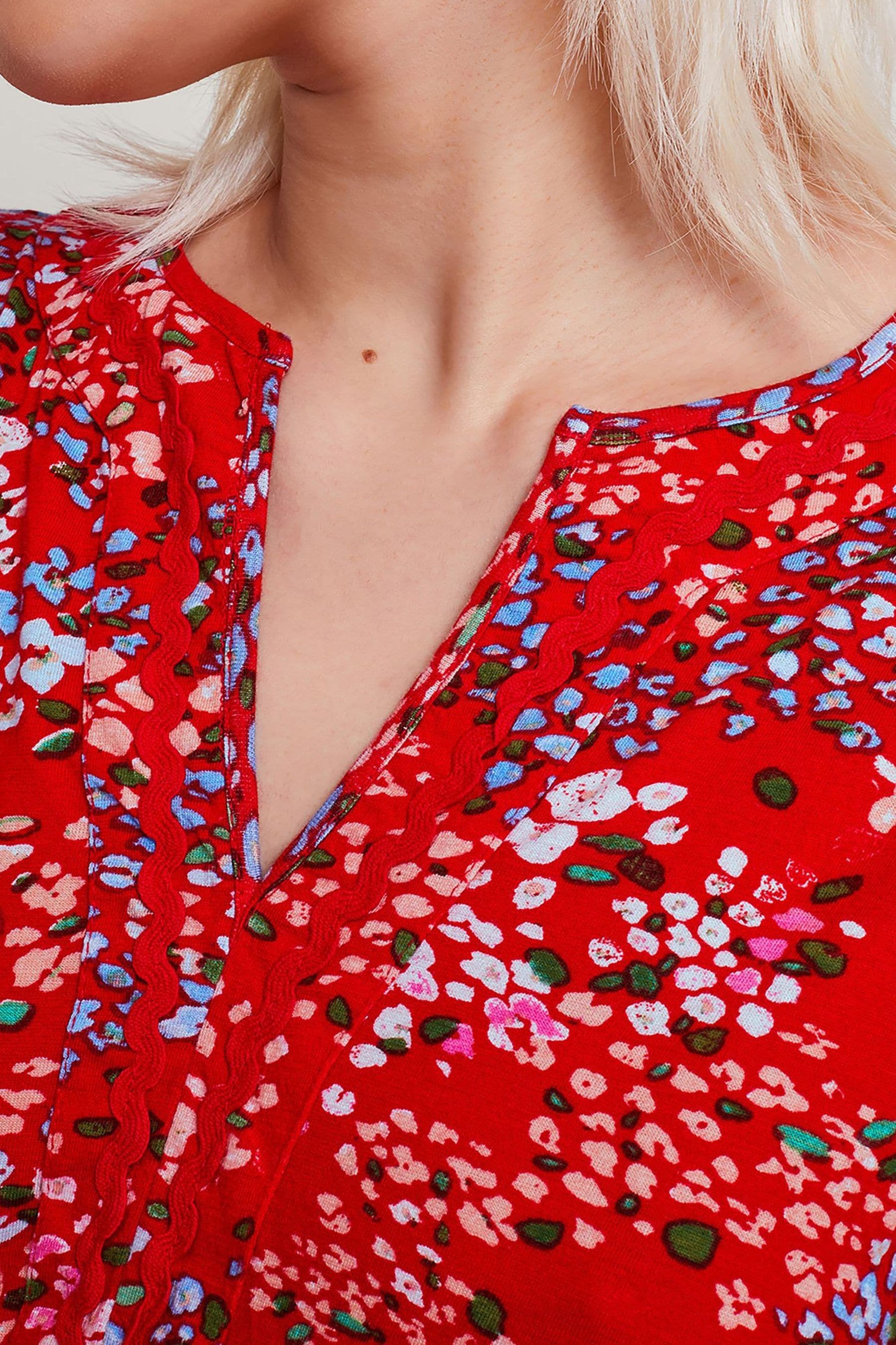Buy Monsoon Red Micola Print Tiered Dress from Next United Arab Emirates