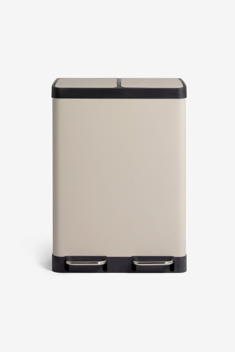 Buy Cream 60 Litre 2 Section Recycling and Waste Colter Bin