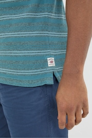 FatFace Blue Stripe Pique Polo Shirt - Image 6 of 8