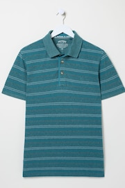FatFace Blue Stripe Pique Polo Shirt - Image 8 of 8