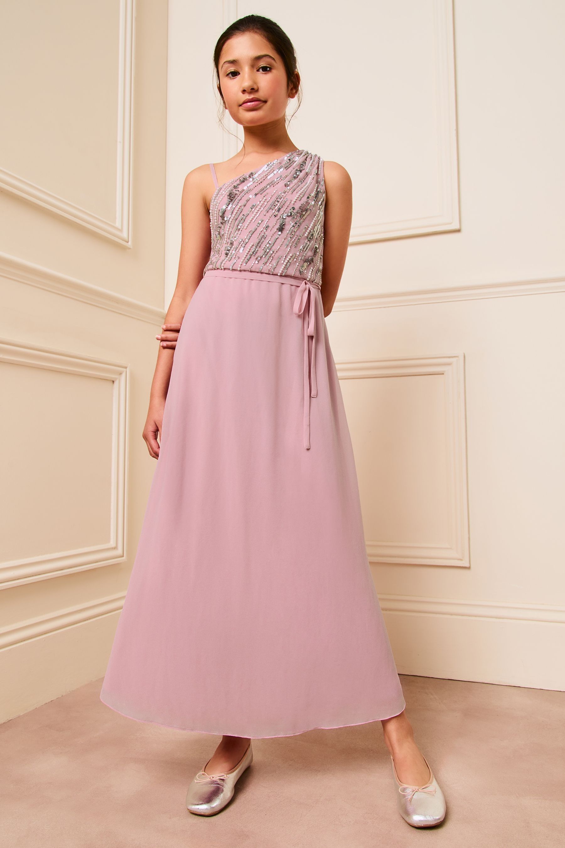 Buy Lipsy Purple One Shoulder Embellished Occasion Dress 7 16yrs from the Next UK online shop