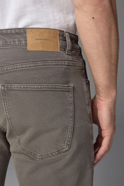 Dark Khaki Straight Fit Vintage Coloured Jeans - Image 6 of 7