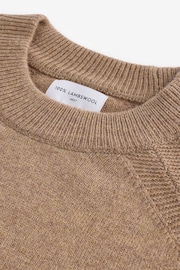 Neutral Camel Premium 100% Lambswool Crew Neck Jumper - Image 3 of 4