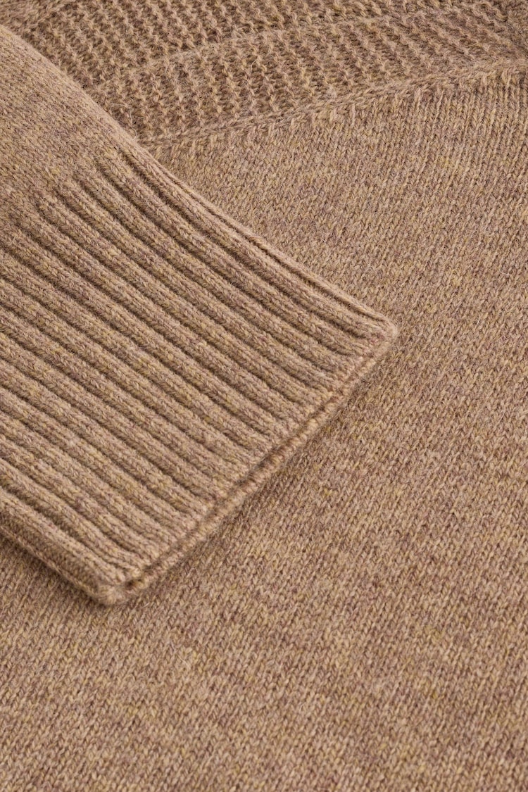 Neutral Camel Premium 100% Lambswool Crew Neck Jumper - Image 4 of 4