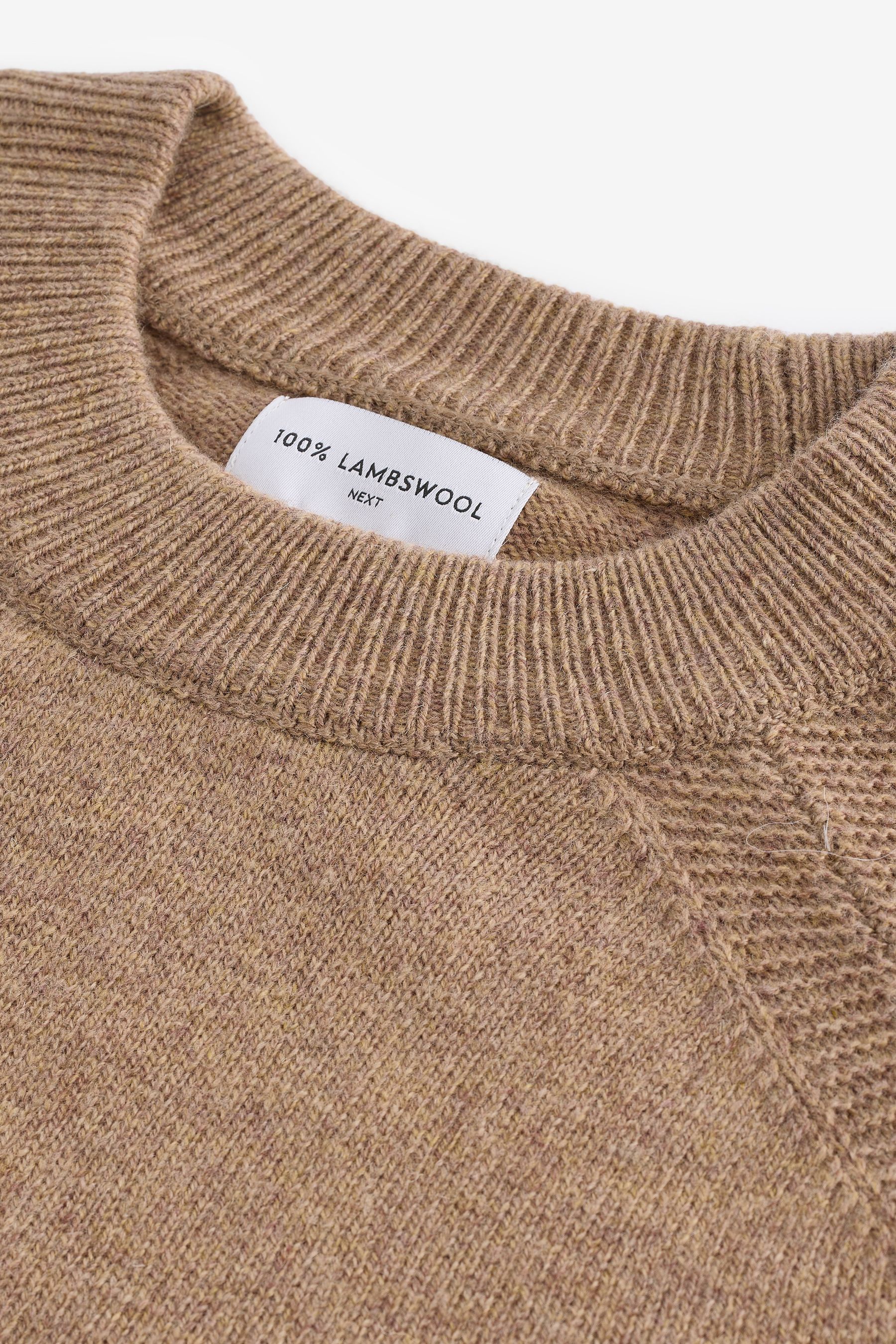 Buy Neutral Camel Premium 100 Lambswool Crew Neck Jumper from Next Luxembourg