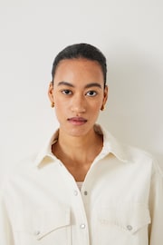 Hush White Oversized 100% Cotton Davina Denim Shirt - Image 4 of 5