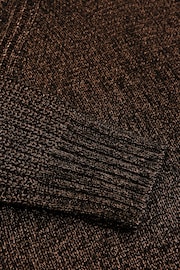 Brown Chocolate Sparkle High Neck Knitted Jumper - Image 7 of 7