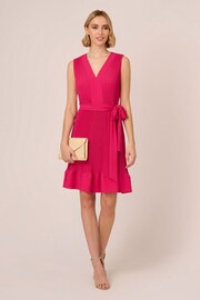 Adrianna Papell Pink Pleated Short Dress - Image 3 of 7