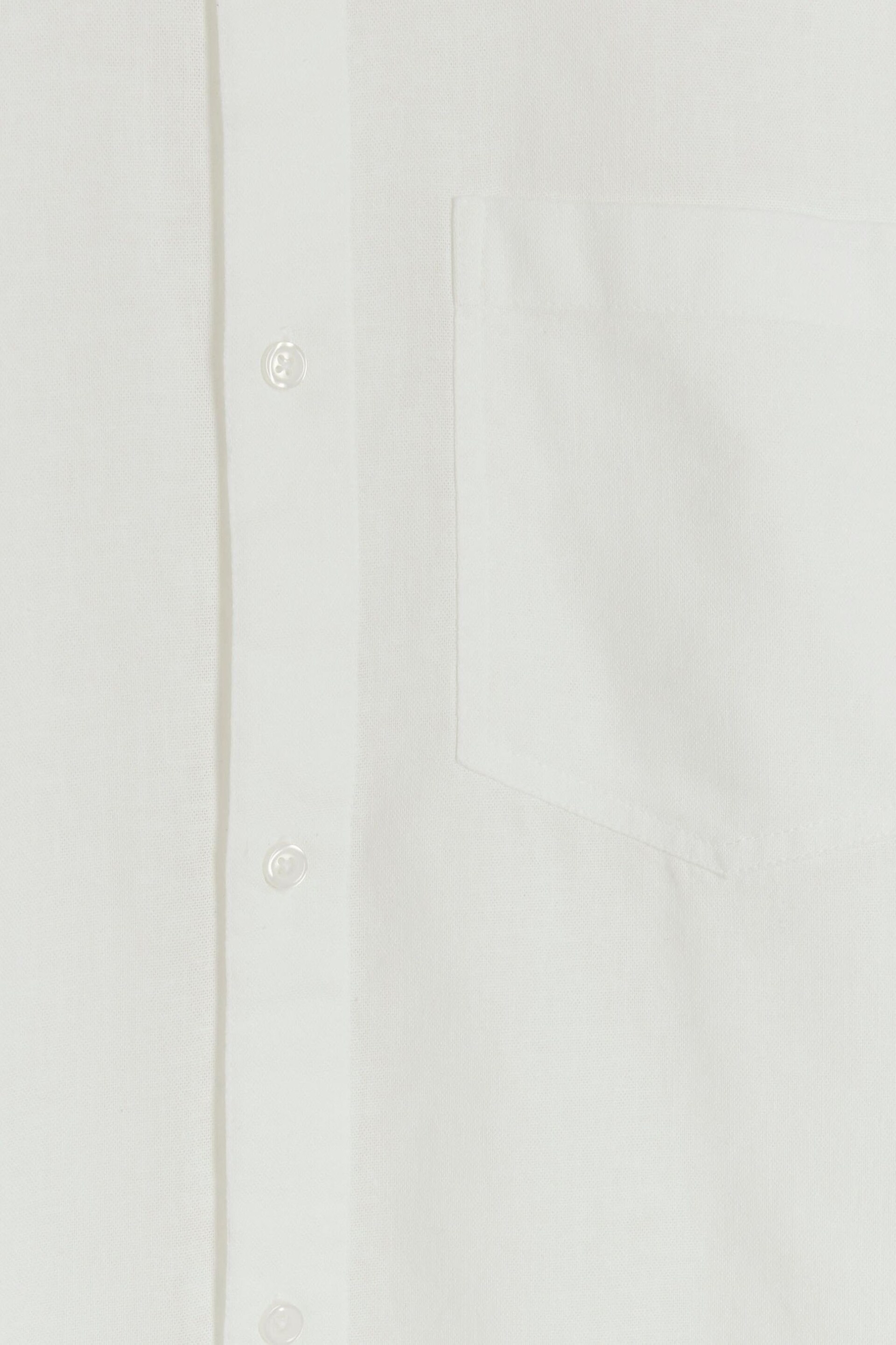 River Island White River Island White Long Sleeve Regular Fit Linen Blend Shirt - Image 4 of 4