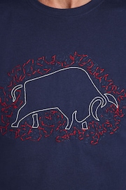 Raging Bull Blue Scatter Stitch Bull T-Shirt - Image 8 of 9