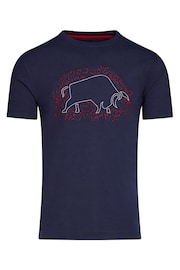 Raging Bull Blue Scatter Stitch Bull T-Shirt - Image 9 of 9