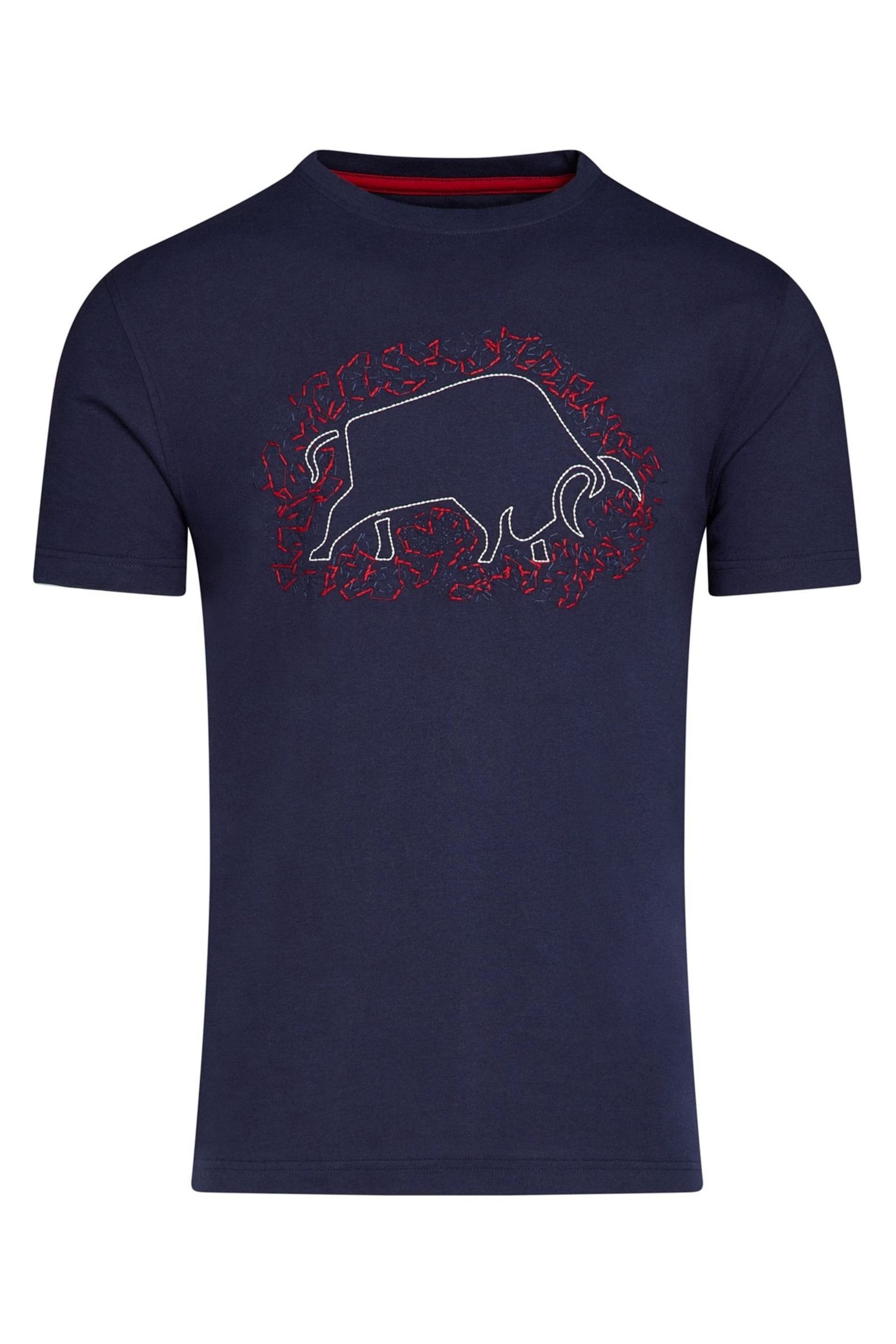 Raging Bull Blue Scatter Stitch Bull T-Shirt - Image 9 of 9