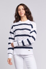 U.S. Polo Assn. Regular Fit Womens Pointelle Knit White Jumper - Image 1 of 8