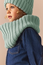 Sage Green Ribbed Knitted Snood (1-16yrs) - Image 1 of 4