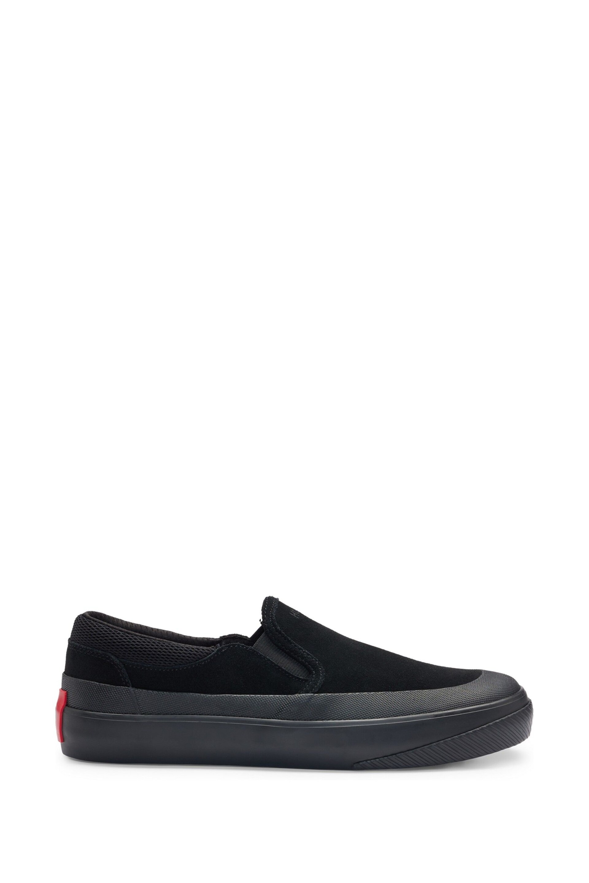 HUGO Suede Slip-on Shoes With Signature Slogan - Image 1 of 5