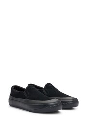 HUGO Suede Slip-on Shoes With Signature Slogan - Image 2 of 5